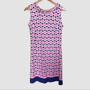 Barbara Erickosn Pink/ Blue Floral Print Dress M ($156)